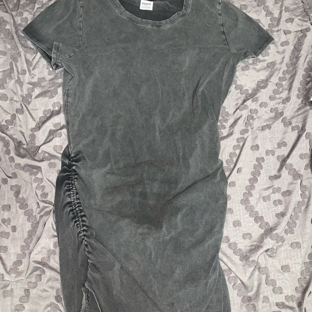 Charcoal grey dress VS PINK